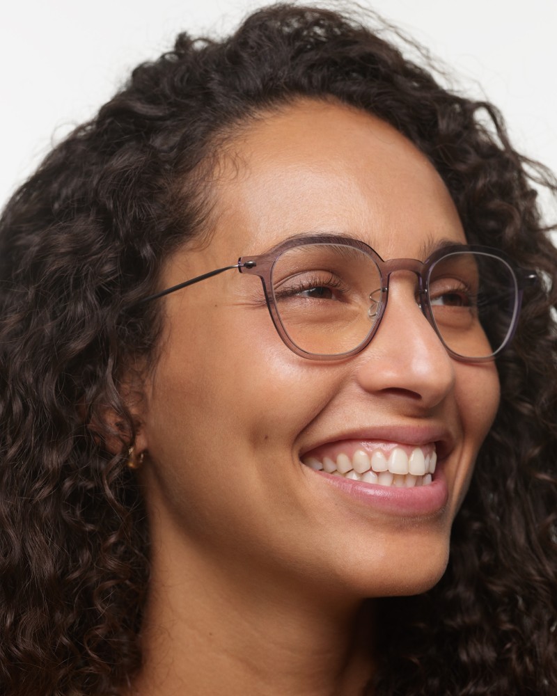 Anissa wears the unique Lindberg n.o.w. titanium collection